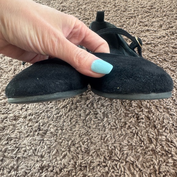 Black Suede Leather Maryjane Ballet Flat Size 40 9 9.5 - Picture 3 of 6